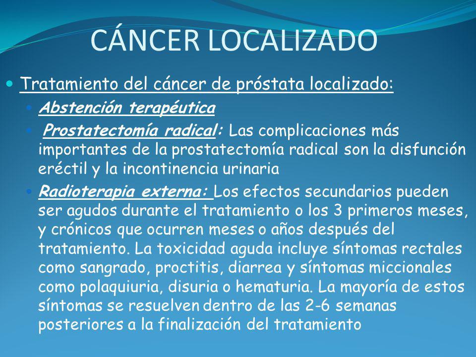 efectos de radioterapia prostática